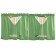 thumbnail image 7 of Yayeee Kitchen Curtains Set of 2 Light Filtering 57"x24" Over Sink Window Panels, Green Lemon Juice, 7 of 7
