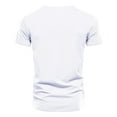 thumbnail image 3 of ASFGIMUJ Mens Fashion Casual Solid Color Cotton V Neck Pocket Button Short Sleeve T Shirt Top, 3 of 3