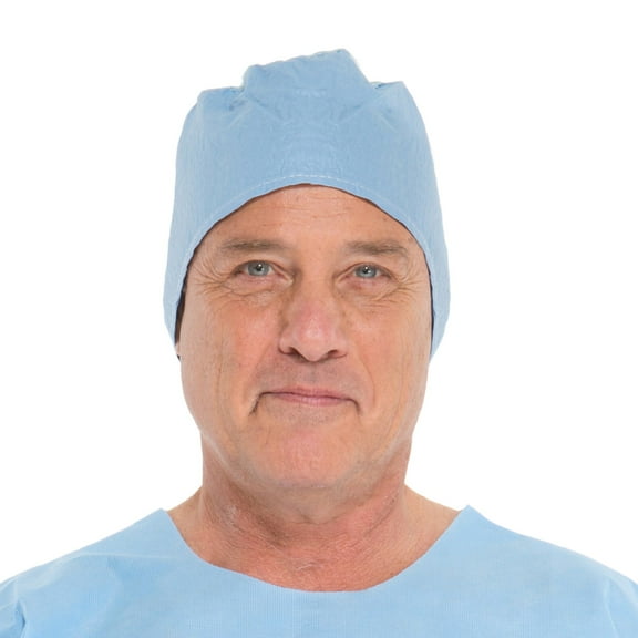 Halyard Blue 4-Ply Tissue Surgeon Cap One Size Disposable 69240 300 per Case