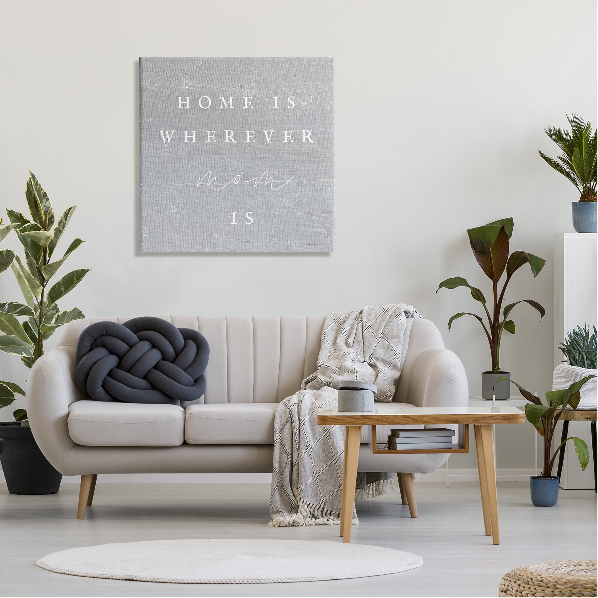 Stupell Industries Where Mom Is Phrase Inspirational Painting Gallery Wrapped Canvas Print Wall Art, 30 x 30