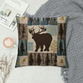thumbnail image 2 of COMIO  Rustic Bear Moose Vintage Patchwork Blue Throw Pillow Case Decorative Home Bedroom Boys Room Kids Room Cushion Cover,Sofa Bed Couch Decor, Wild Animals Lovers Kids, 2 of 5