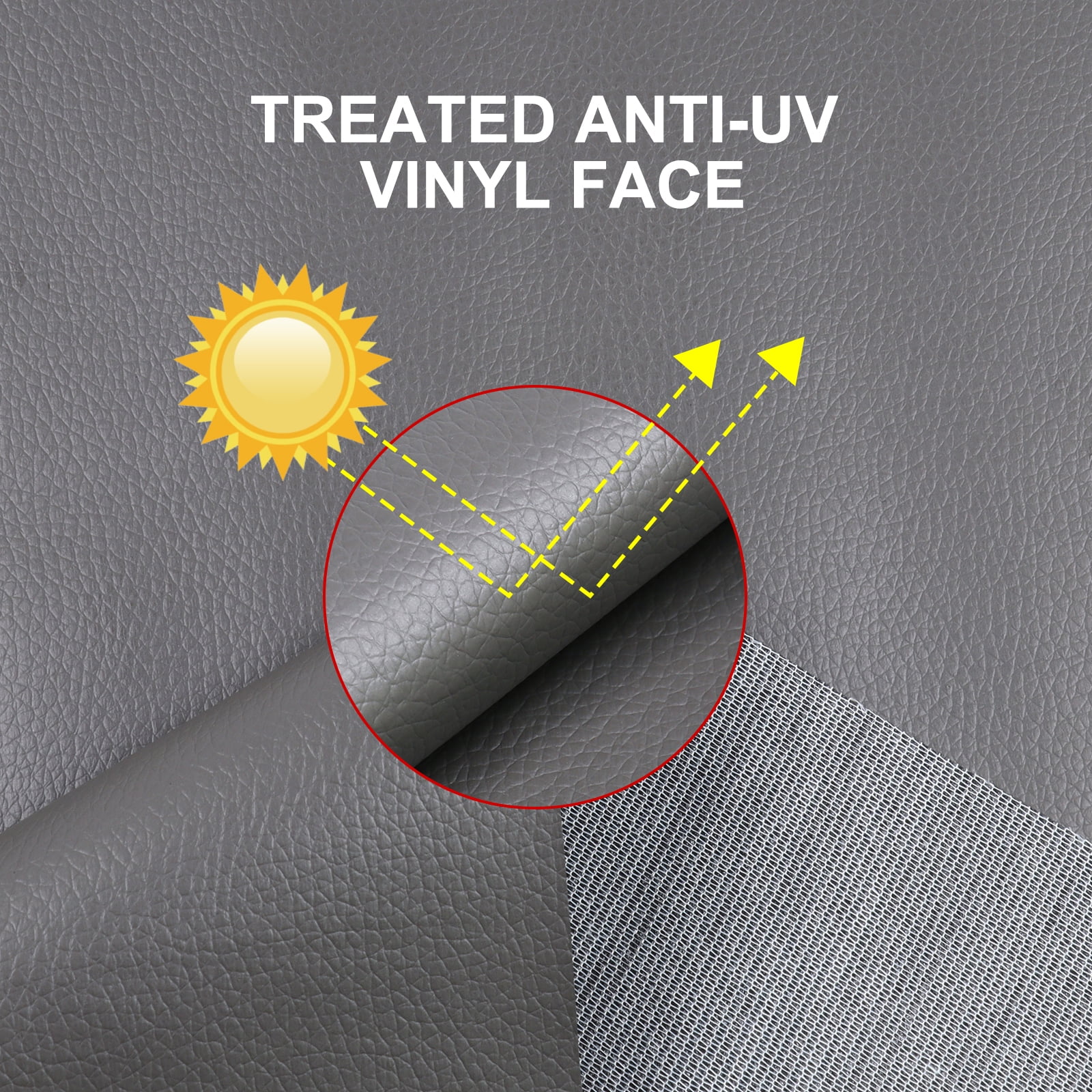 Synthetic Leather Fabric Reupholstery fabric for Seats, Home Decor (Gray,54" x 50")