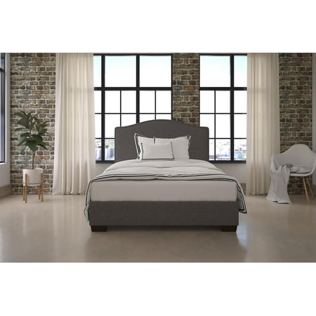 Dhp Gavin Upholstered Bed Gray Linen Queen Walmart Com Walmart Com
