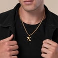thumbnail image 5 of Initial A-Z Letter Necklace for Men Women, Stainless Steel Cuban Link Chain Letter Pendant Necklaces Capital Monogram Necklace Jewelry Gifts for Men 20+2 Inches, 5 of 9