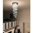 thumbnail image 4 of Modern Spiral K9 Crystal Chandelier, Raindrop Staircase Ceiling Light LED Pendant Lamp Lighting Fixtures for for Living Room Hotel Hallway Foyer Size: D16 XH39, 4 of 7