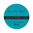thumbnail image 1 of Darling Souvenir Round 45 Pcs Custom Save The Date Stickers Personalized Wedding Bride Groom Names And Date Envelope Seals - Blue, 1 of 4