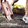 thumbnail image 6 of Dteck Card Holder Wallet Back Case for Apple iPhone 13 6.1-inch,Shockproof Rubber Silicone Bumper PU Leather Card Pocket Hybrid Protective Kickstand Cover with Cross Body Shoulder Strap,Pink, 6 of 9