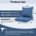thumbnail image 3 of Outdoor Deep Seat Patio Cushion Set, 24x24x4.3 in, Waterproof Fade-Resistant Patio Furniture Cushions with Backrest, Removable Covers（Navy blue）, 3 of 6
