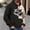 Beige, variant on Men's Sweatshirts Loose Long Sleeve Smile Face Print Pullover Tops Fall Winter Casual Hoodies Color Block Kangaroo Pocket Hooded Sweatshirts Beige L