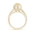 thumbnail image 2 of Angara Golden South Sea Cultured Pearl and Leaf Ring with Diamonds in 14K Yellow Gold for Women | June Birthstone Jewelry for Her, 2 of 8