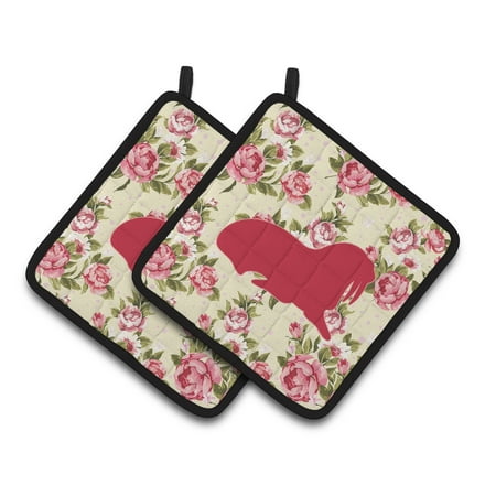 

Walrus Shabby Chic Yellow Roses Pair of Pot Holders