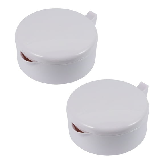 UNOMOR Inkwell with Lid for Writing Use High Grade PP Material White Color Compact and 2 Pcs