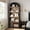 Black + Natural-Without door, variant on 5-Shelf Arched Bookcase - Farmhouse Wooden Bookshelf with Metal Corner Protection for Display Storage, Black + Natural, Without door