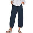 thumbnail image 1 of Guardurnaity - Pantalones deportivos de pierna ancha para mujer, informales, de talla grande, con cintura elástica Prendas para la parte inferior del cuerpo Azul oscuro L, 1 of 5