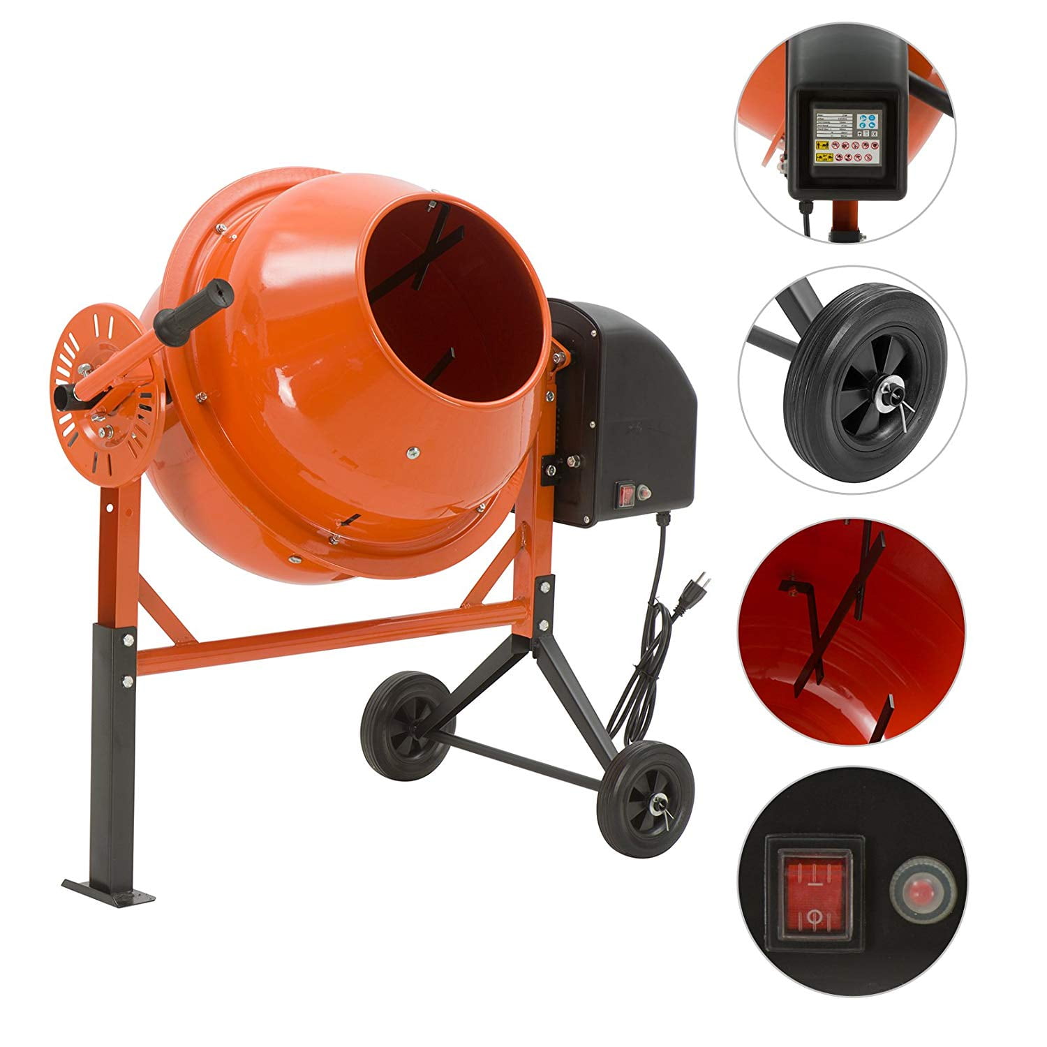 Concrete Cement Mixer SUNCOO 21/5cuft Electric Barrow Machine Mixing