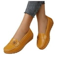 thumbnail image 1 of Mocassins à Enfiler pour Femmes à Talon Compensé Bas avec Fleurs, Chaussures de Marche Confortables en Cuir Souple, Chaussures de Plage, de Robe et de Travail, 1 of 6