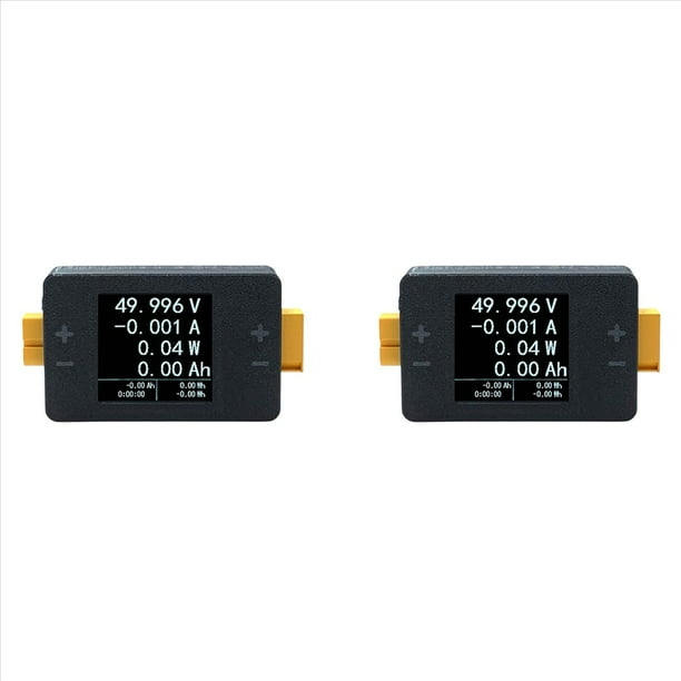 2X Medidor de Potencia 8-150 V 25 A, Amperímetro Bidireccional, Comprobador de Capacidad de Voltaje de Batería de Avión para Pruebas de Batería LIPO