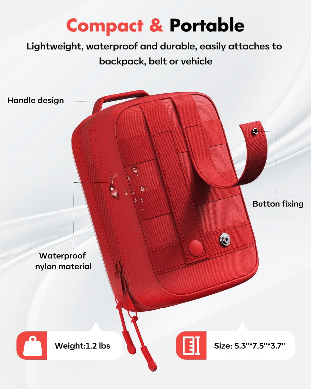 121 First Aid Kit For Car  Home & Travel - Emergency With Zip Closure And Molle Pack Pockets Ideal Camping Hiking Outdoor Adventures