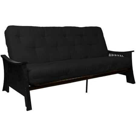 Silk Route 10-inch Loft Inner Spring Futon Sofa Sleeper Bed, Queen-size, Black Finished Arms, Twill (Best Queen Size Sofa Bed)