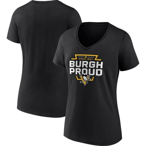 Women's Black Pittsburgh Penguins Represent V-Neck T-Shirt