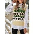 thumbnail image 5 of Asyoly Women Wave Pattern Sweater Vest Sleeveless V Neck Casual Pullover Winter Jumper Knitted Tank Tops, 5 of 6