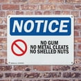 thumbnail image 4 of (2 Pack) No Gum No Metal Cleats No Shelled Nuts OSHA Notice Sign 24 Inch X 18 Inch Indoor / Outdoor Rust-Free Aluminum Metal Signs for Workplace, Workshop, and Construction Site, Made, 4 of 8