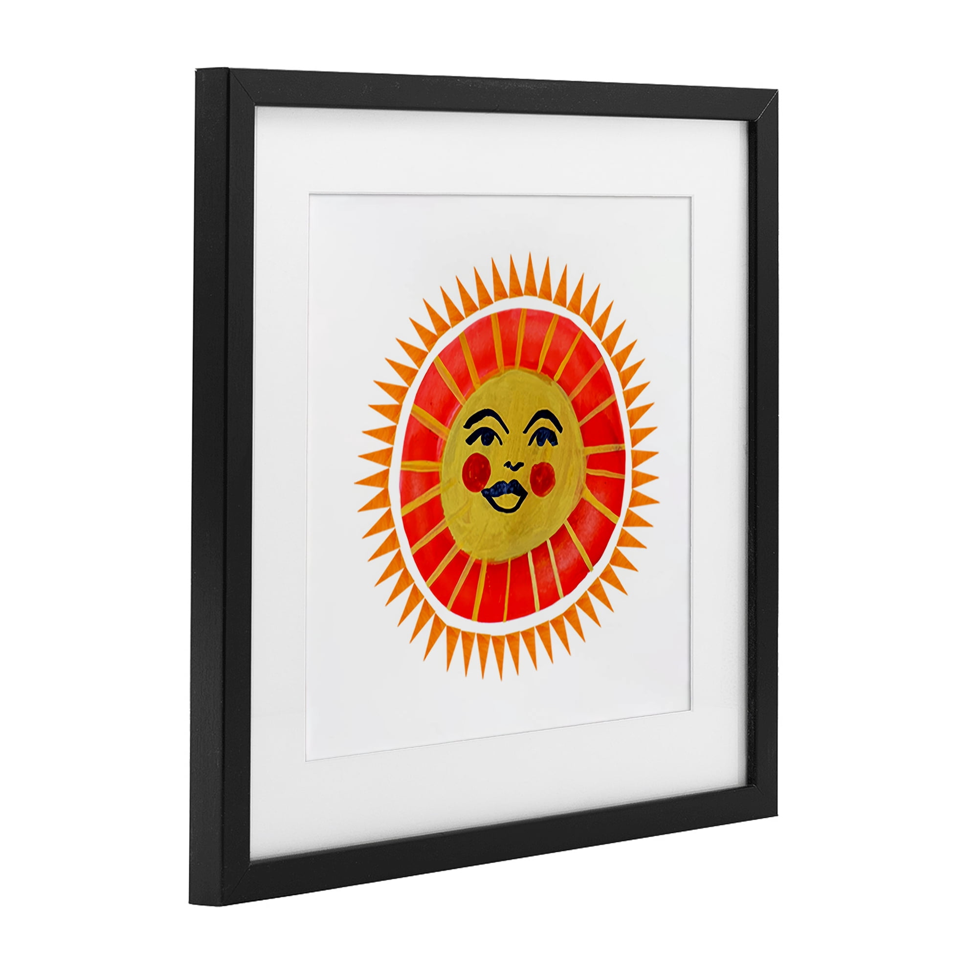 Stupell Industries Cheerful Boho Sun Black Framed Print Under Glass, design by Katherine Herrell Studio