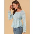 thumbnail image 4 of INSPIRE CHIC Blouse à Épaules Dénudées Manches Longues Évasées Imprimé Floral pour Femmes, 4 of 5