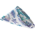 thumbnail image 2 of GZHJMY Exotic Starfishes Coral Fishes Pattern Cloth Napkins, Set of 1 20 x 20 Inch Soft & Comfortable Polyester Dinner Napkin for Family, Restaurant, Weddings, Parties, 2 of 5
