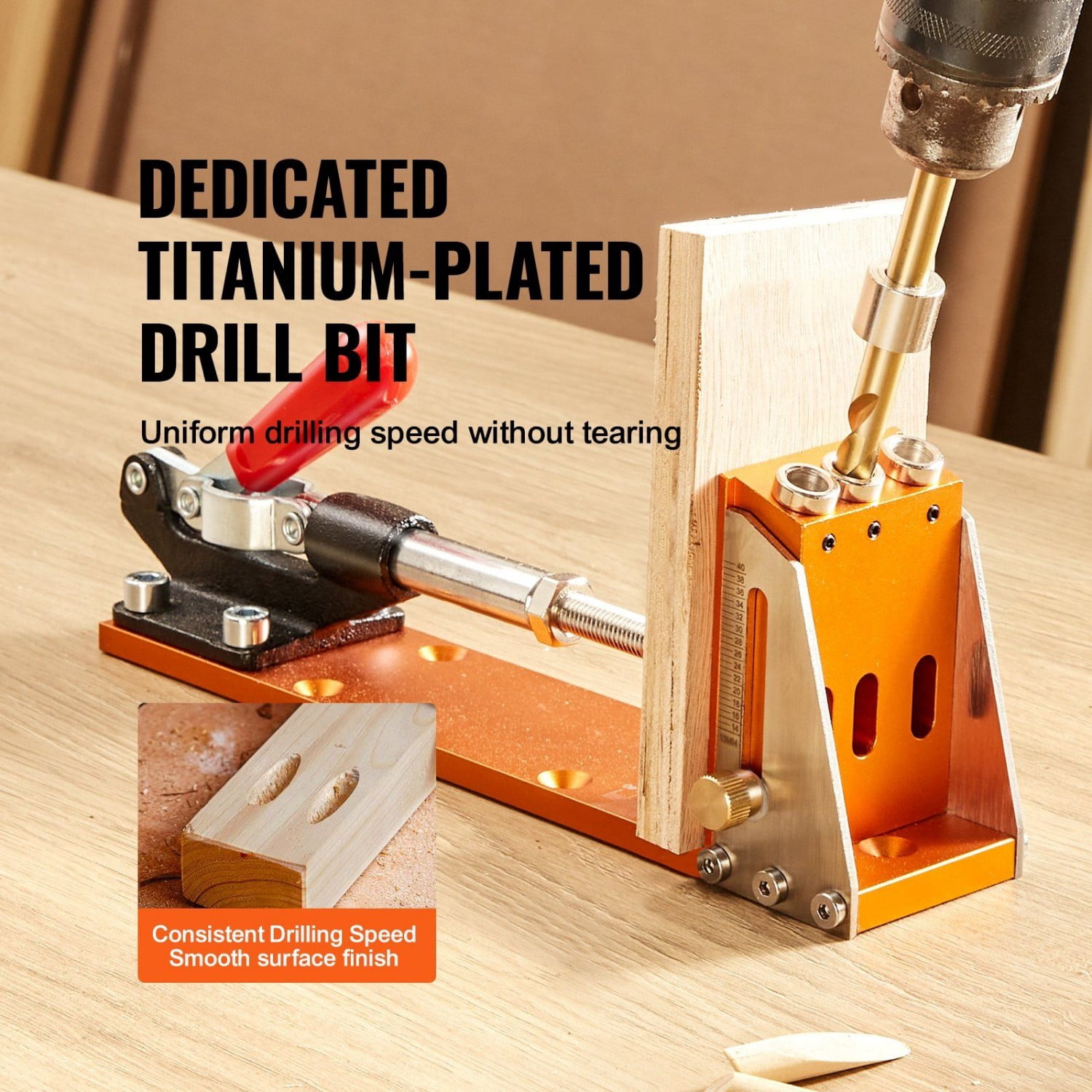 30 Pcs Pocket Hole Jig Kit  Adjustable & Easy to Use Pocket Hole Jig System with Step Drills  Drill Stop Rings  Wrenches  and Square Drive Bits  Dual Scale Marks for DIY Carpentry Project