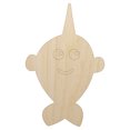 thumbnail image 1 of Adorable Narwhal Kawaii Doodle Wood Shape Unfinished Piece Cutout Craft DIY Projects - 4.70 Inch Size - 1/8 Inch Thick, 1 of 7