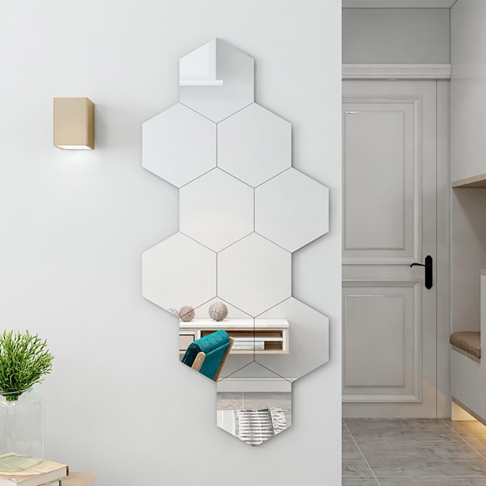 Modern Acrylic Mirror Hexagon Vinyl Removable Wall Sticker Decal Home Decor Art