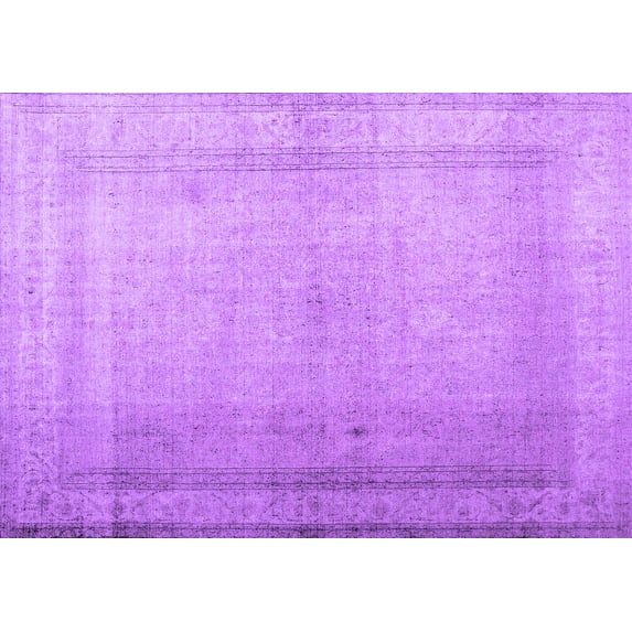 Ahgly Company Indoor Rectangle Abstract Purple Contemporary Area Rugs, 2' x 5'