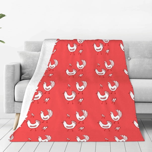 Balery Cartoon Rooster Manta de Felpa Suave y Acogedora – Cobija de Franela Aterciopelada para Cama, Lavable y Cálida para Sofá, Mascotas, Transpirable-50"x40"