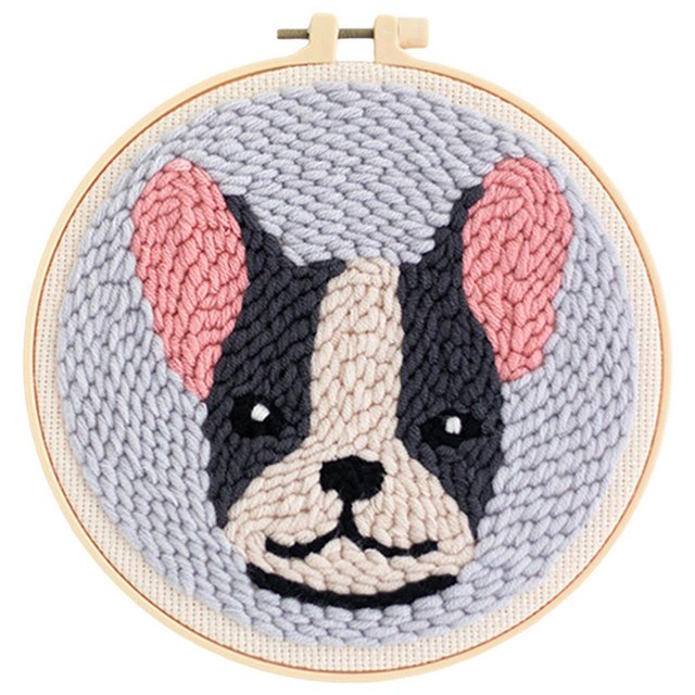 Inteprter Kit de agujas de punzón, bordado de perro Animal de costura DIY para adultos, niños, principiantes C De coser Tipo C