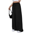 thumbnail image 5 of TANBOM Women's Wide Leg High Waist Drawstring Elastic Casual Pants Black M, 5 of 5