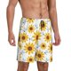 thumbnail image 2 of Balery Sunflowers Pantalones cortos de pijama de punto de algodón para hombre con cinturilla y bolsillos-Large, 2 of 6