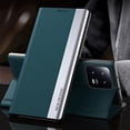 thumbnail image 2 of Thin Slim Flip Case for Xiaomi 13 Pro with Stand, Business PU Leather Shockproof Protective Phone Cover Case for Xiaomi 13 Pro CX Green, 2 of 11