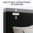 thumbnail image 4 of SHA CERLIN Black Full Size Upholstered Platform Bed Frame with Adjustable Channel Velvet Headboard, 4 of 10