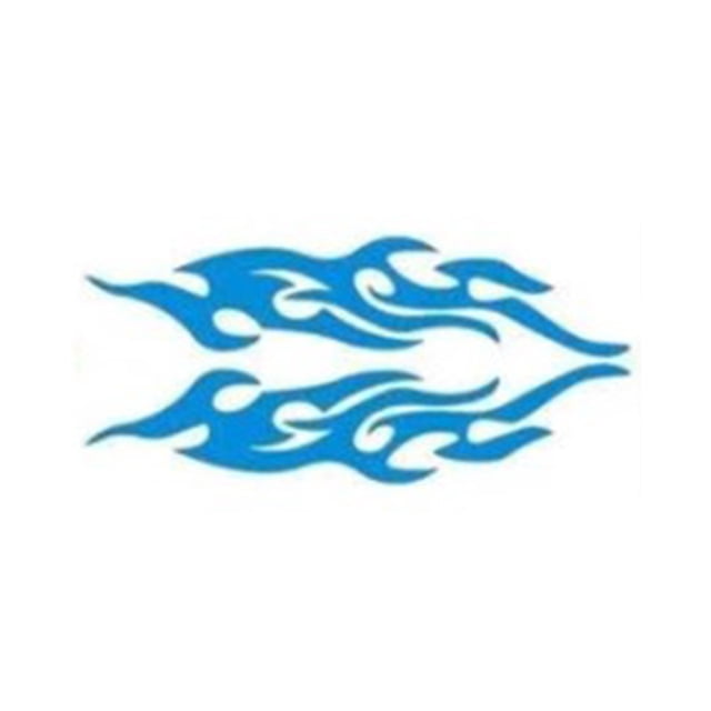 BUYISI D-I-Y Flame Vinyl Decal Sticker Waterproof For Car Motorcycle Gas Tank Fende Anti-Wearing Water Resistant Anti-Aging Blue