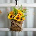 thumbnail image 6 of SMKE Summer Wreath Sunflower Wreaths Basket 17" Summer Seasonal Decor Indoor Outdoor Wreaths for Front Door with Burlap Bow, 6 of 6