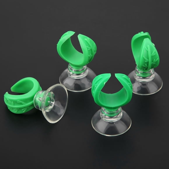 Clips De Ventosa Para Pecera De Acuario, Soportes De Tubo De Línea Aérea, Diseño Colorido En Forma De Hoja, Material Plástico De Larga Duración