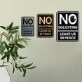thumbnail image 4 of Portrait Round No Soliciting Leave Us In Peace Sign (Black /Gold) - Small, 4 of 7