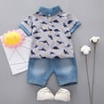 thumbnail image 2 of Uccdo Toddler Boys Casual Outfits Set Short Sleeve Dinosaur T-Shirts Tops Blouse+Shorts 3M-4T, 2 of 6