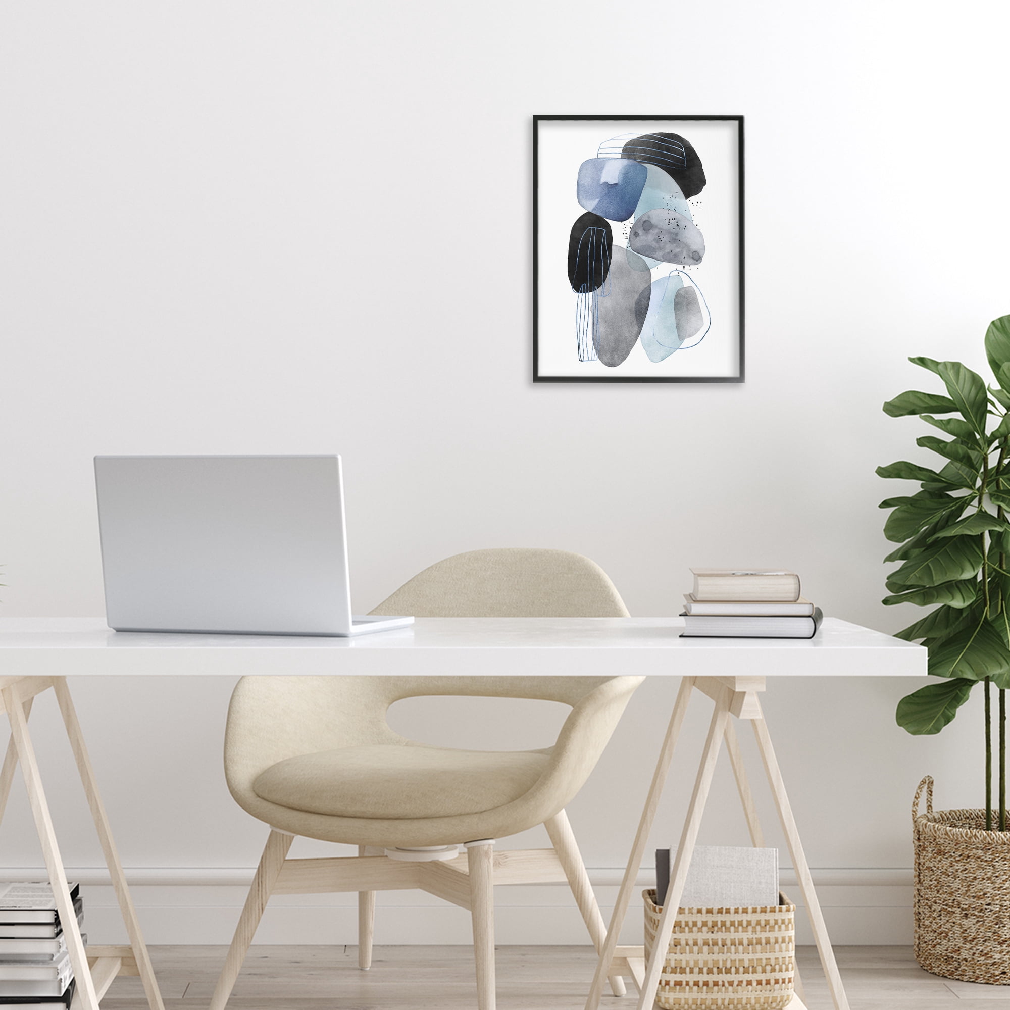 Stupell Industries Pebbles of Frozen Currents Black Framed Giclee Art, design by Svetlana Aleynikova