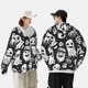 thumbnail image 4 of Fotbe Black White Spooky Ghosts Chaqueta con Protección Solar UPF 50+ para Hombre y Mujer, Camisa con Capucha y Bolsillos-Medium, 4 of 7