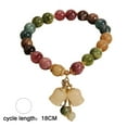 thumbnail image 3 of Pulsera con colgante de flor de Suzuran | Cordón con dije de orquídea de calcedonia | Joyería ajustable con cuentas de cristal para mujeres y novias | Set de regalo, 3 of 9