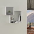thumbnail image 2 of Ada Home Decor Furniture 22.64" 2 Tier White Wilkins Modern Wall Shelf, 2 of 3