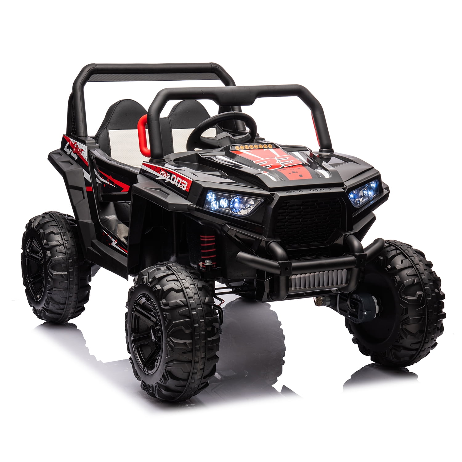 CIPACHO 12V Powered Ride Ons for Kids, Drive Electric Buggy Car with 2.4G R/C, Seat Belt Four Wheel Absorber, Black