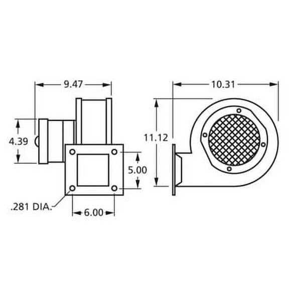 Fasco Blower 115V 2-Speed Fasco # 50769-D500 (Dayton Ref 4C444, 1TDR7, 9C404)